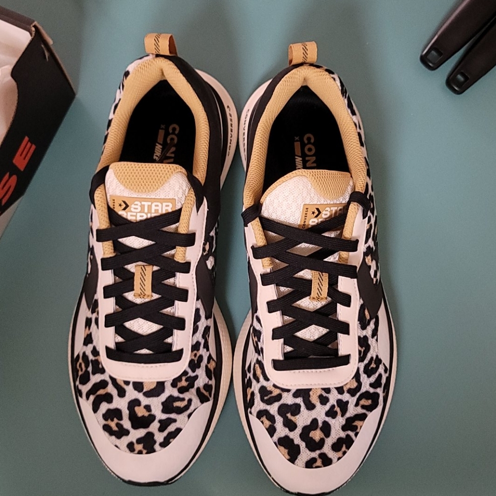 Brand new in box leopard print converse